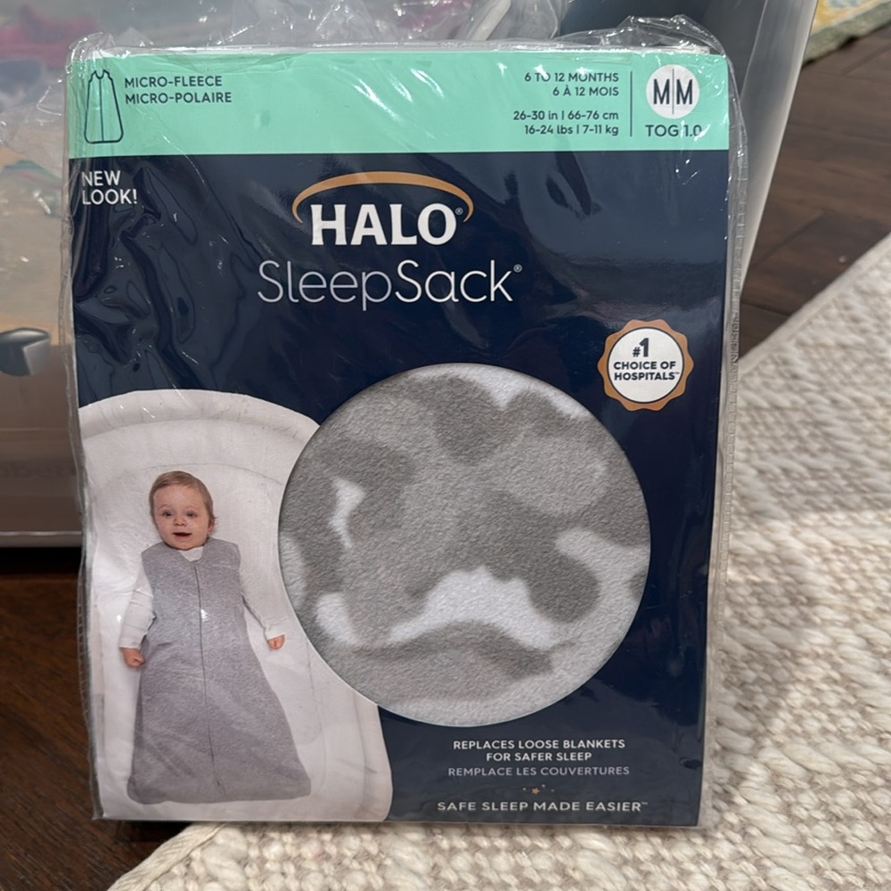 Halo - NWT - SleepSack Micro-Fleece - Sand & Stone - Size: 6-12M (Medium)